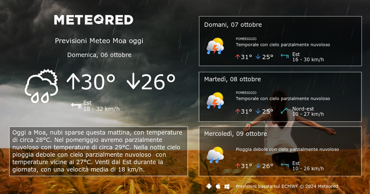 Meteo Moa Previsioni A 14 Giorni Meteored